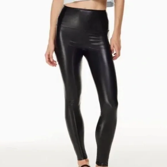 Artizia Wilfred Free Daria Black Faux Leather Leggings. Size XXS. - Picture 2 of 7